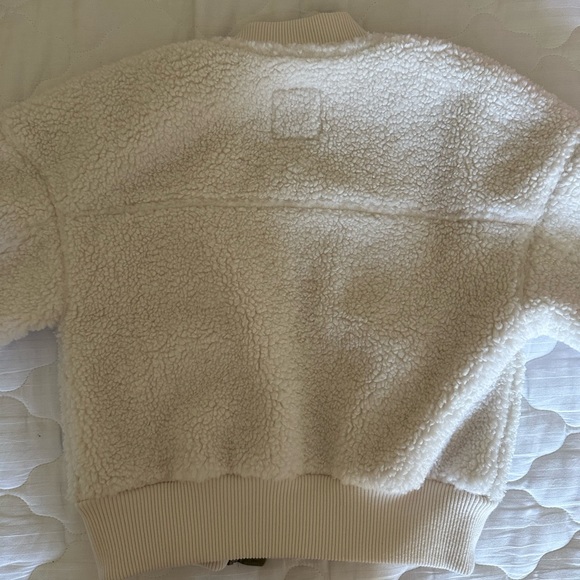 ABERCROMBIE & FITCH LONG SHERPA BOMBER JACKET- womens XS - Picture 2 of 3